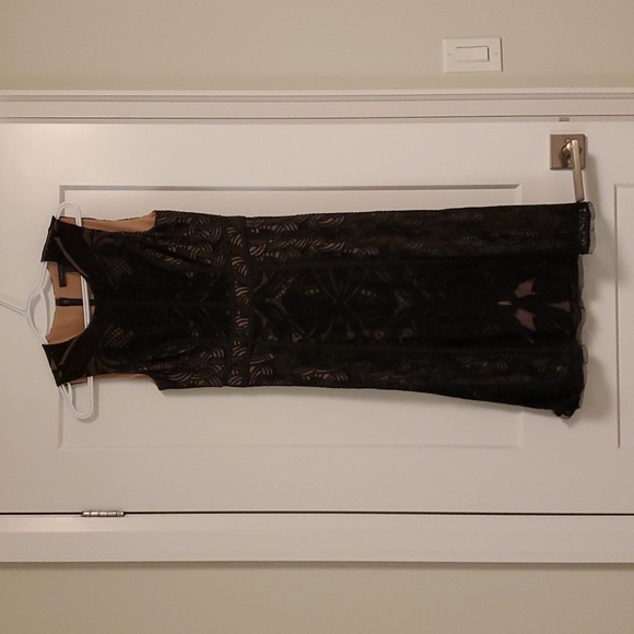 BCBG Nude Black Lace Dress 02 - Picture 2 of 7